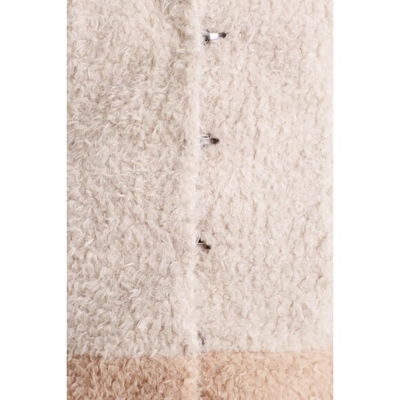 Anthropologie Elevenses Fira Sherpa Coat Shaggy Beige Fairy Grunge Boho Size M - Picture 9 of 16